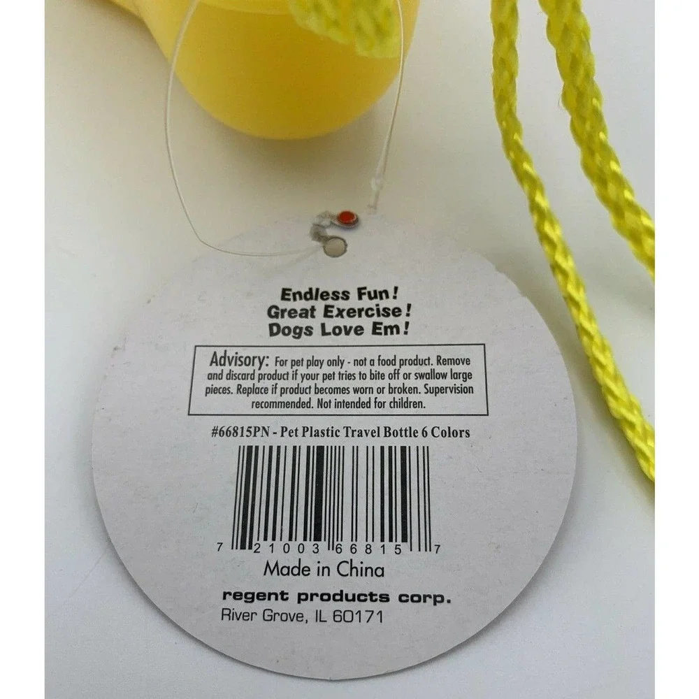 Portable Pet Dog Cat Water Drinking Feeding Bottle Bowl Dish‎ Travel 10oz YELLOW